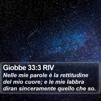 Giobbe 33:3 RIV Bible Verse Image