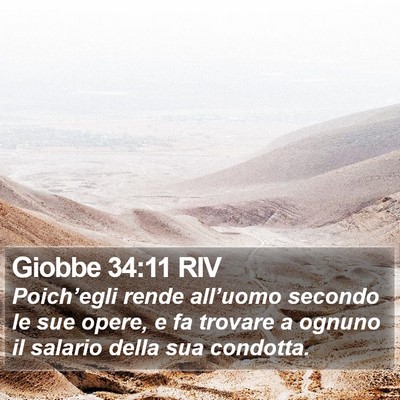 Giobbe 34:11 RIV Bible Verse Image