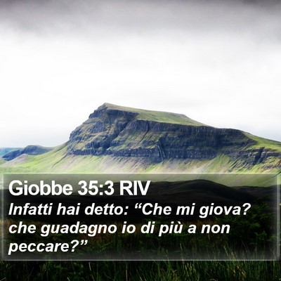 Giobbe 35:3 RIV Bible Verse Image