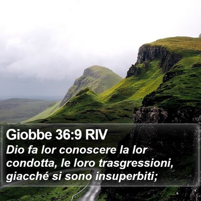 Giobbe 36:9 RIV Bible Verse Image