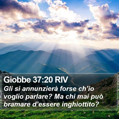 Giobbe 37:20 RIV Bible Verse Image