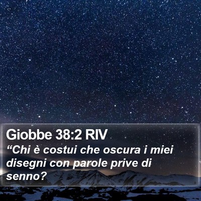 Giobbe 38:2 RIV Bible Verse Image