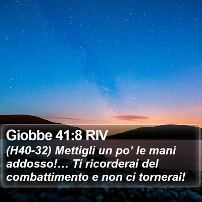 Giobbe 41:8 RIV Bible Verse Image