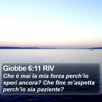 Giobbe 6:11 RIV Bible Verse Image