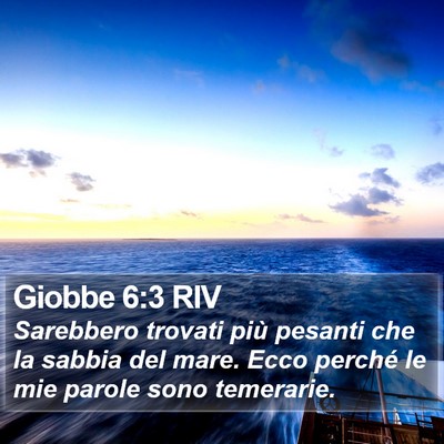 Giobbe 6:3 RIV Bible Verse Image