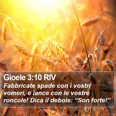Gioele 3:10 RIV Bible Verse Image
