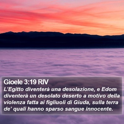 Gioele 3:19 RIV Bible Verse Image
