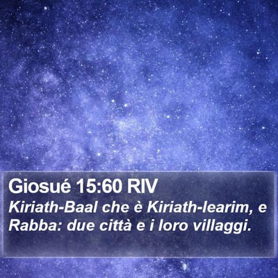 Giosué 15:60 RIV Bible Verse Image