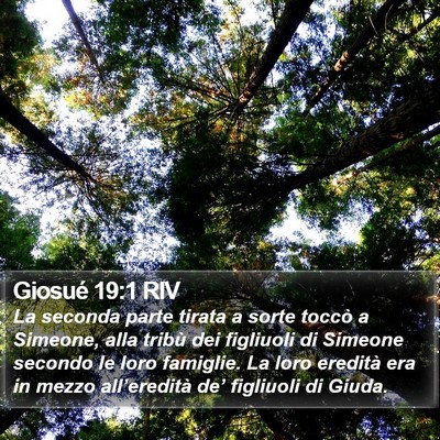 Giosué 19:1 RIV Bible Verse Image