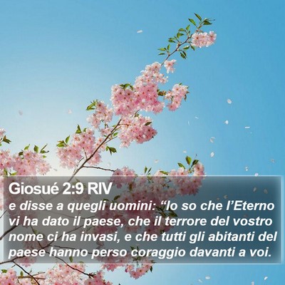 Giosué 2:9 RIV Bible Verse Image