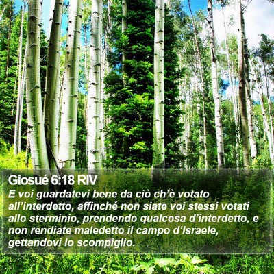 Giosué 6:18 RIV Bible Verse Image