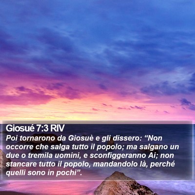 Giosué 7:3 RIV Bible Verse Image