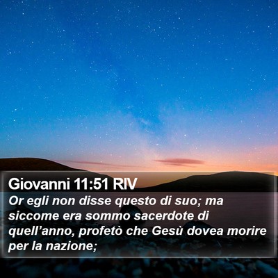 Giovanni 11:51 RIV Bible Verse Image