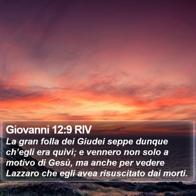 Giovanni 12:9 RIV Bible Verse Image