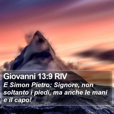Giovanni 13:9 RIV Bible Verse Image