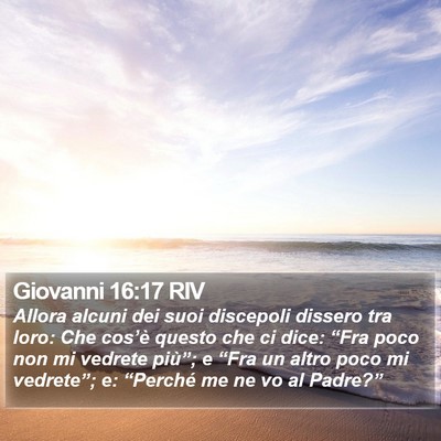 Giovanni 16:17 RIV Bible Verse Image