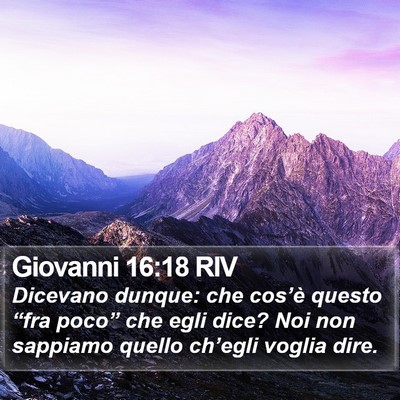 Giovanni 16:18 RIV Bible Verse Image
