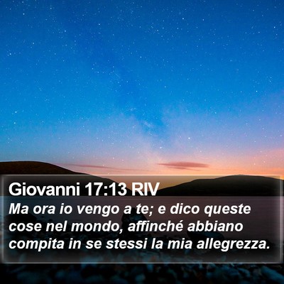 Giovanni 17:13 RIV Bible Verse Image