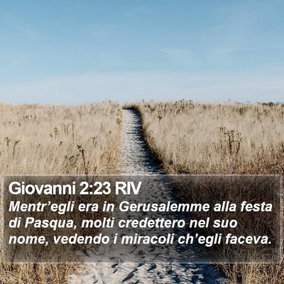 Giovanni 2:23 RIV Bible Verse Image