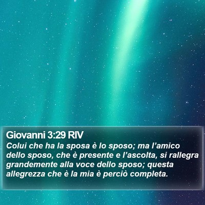 Giovanni 3:29 RIV Bible Verse Image