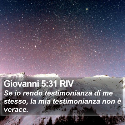 Giovanni 5:31 RIV Bible Verse Image