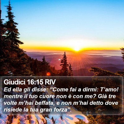 Giudici 16:15 RIV Bible Verse Image
