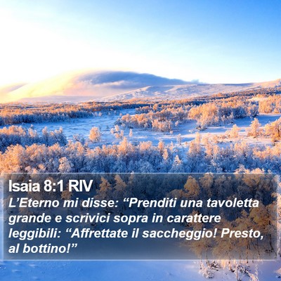 Isaia 8:1 RIV Bible Verse Image