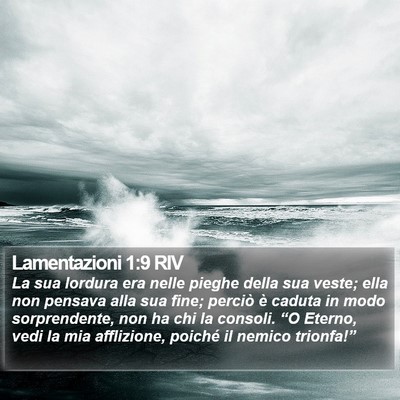 Lamentazioni 1:9 RIV Bible Verse Image