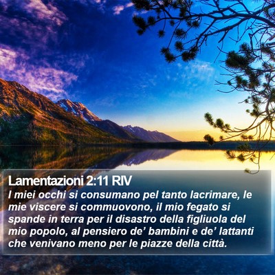 Lamentazioni 2:11 RIV Bible Verse Image