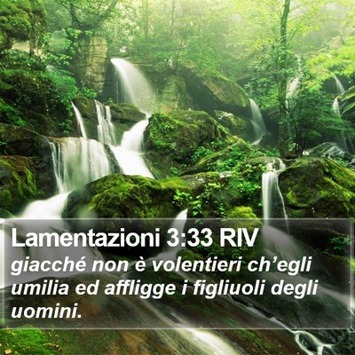 Lamentazioni 3:33 RIV Bible Verse Image
