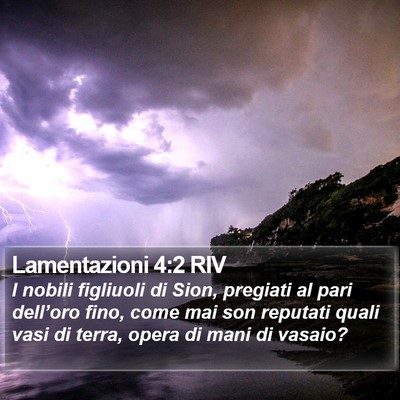 Lamentazioni 4:2 RIV Bible Verse Image