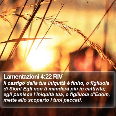 Lamentazioni 4:22 RIV Bible Verse Image