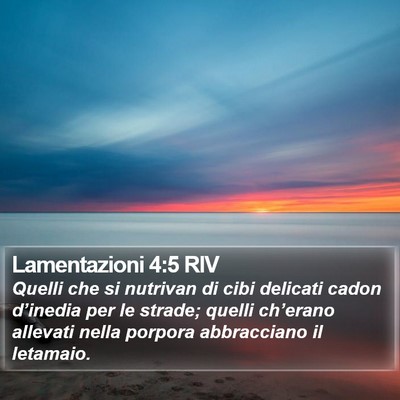 Lamentazioni 4:5 RIV Bible Verse Image