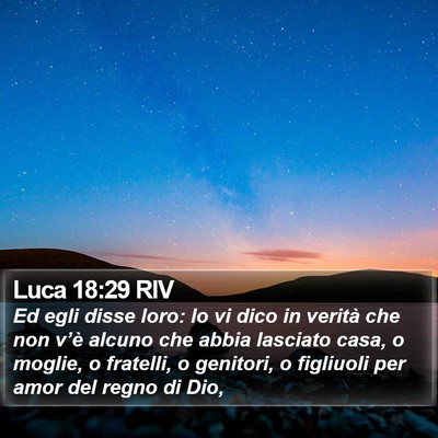 Luca 18:29 RIV Bible Verse Image