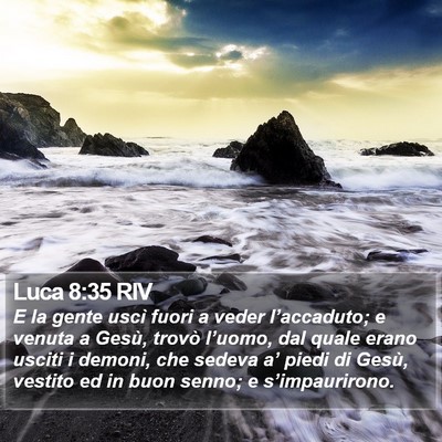 Luca 8:35 RIV Bible Verse Image