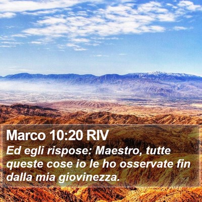 Marco 10:20 RIV Bible Verse Image