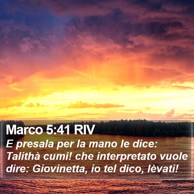 Marco 5:41 RIV Bible Verse Image