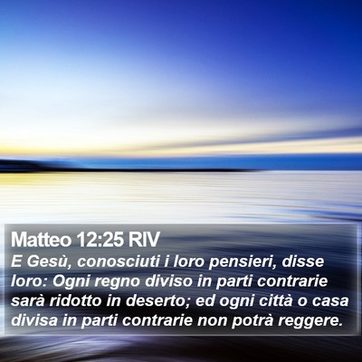 Matteo 12:25 RIV Bible Verse Image