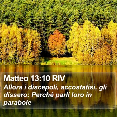 Matteo 13:10 RIV Bible Verse Image