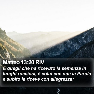 Matteo 13:20 RIV Bible Verse Image