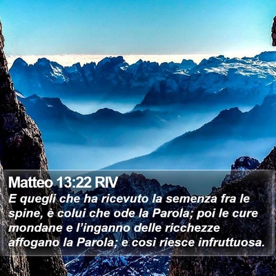 Matteo 13:22 RIV Bible Verse Image