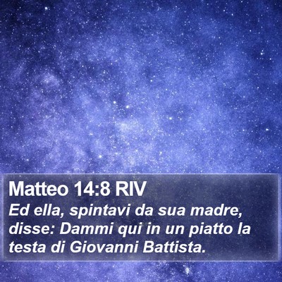 Matteo 14:8 RIV Bible Verse Image