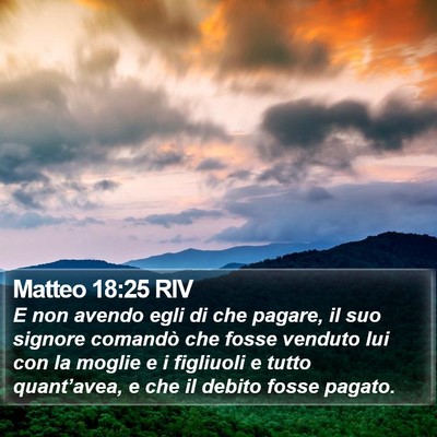 Matteo 18:25 RIV Bible Verse Image