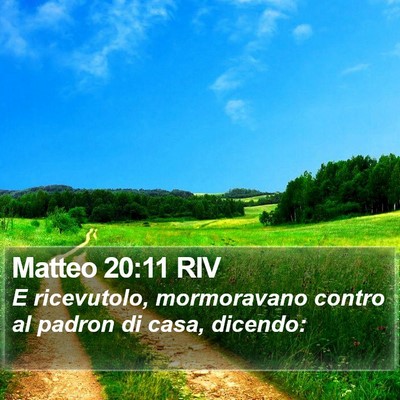 Matteo 20:11 RIV Bible Verse Image