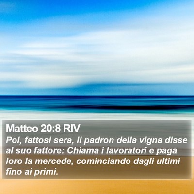 Matteo 20:8 RIV Bible Verse Image