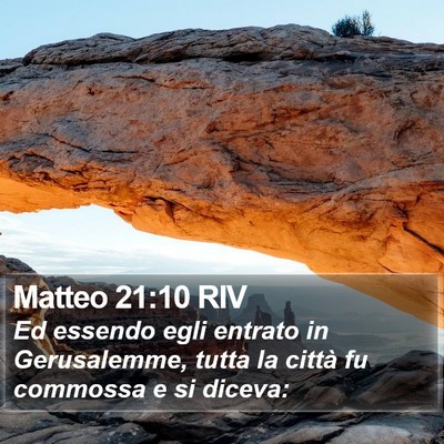 Matteo 21:10 RIV Bible Verse Image