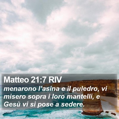 Matteo 21:7 RIV Bible Verse Image