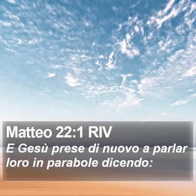 Matteo 22:1 RIV Bible Verse Image