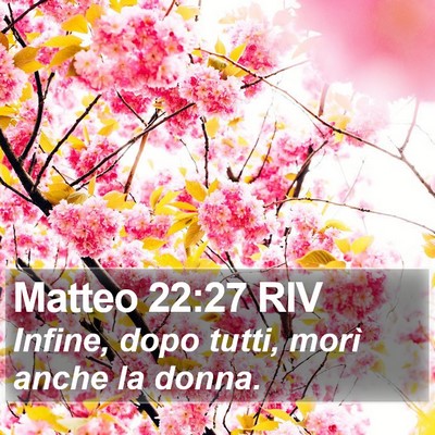 Matteo 22:27 RIV Bible Verse Image