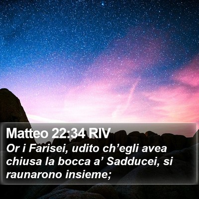 Matteo 22:34 RIV Bible Verse Image